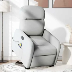 Fauteuils Et Chaises-vidaXL Fauteuil de massage inclinable tissu Gris nuage