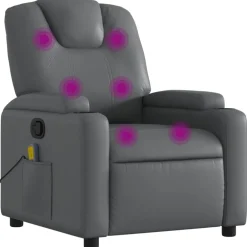 Fauteuils Et Chaises-vidaXL Fauteuil de massage inclinable similicuir Gris