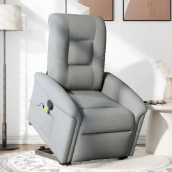 Fauteuils Et Chaises-vidaXL Fauteuil de massage inclinable Tissu Gris clair