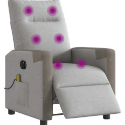vidaXL Fauteuil de massage inclinable électrique tissu