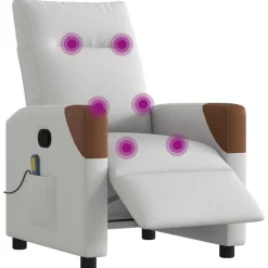 Fauteuils Et Chaises-vidaXL Fauteuil de massage inclinable électrique tissu Gris nuage