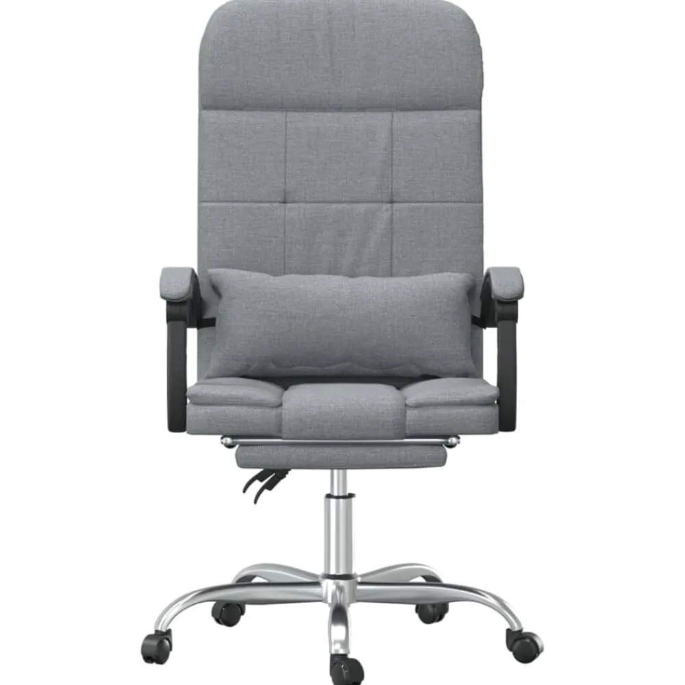 Meubles De Bureau-vidaXL Fauteuil de massage inclinable de bureau Tissu Gris clair