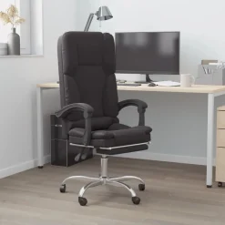 Meubles De Bureau-vidaXL Fauteuil de massage inclinable de bureau Similicuir Noir
