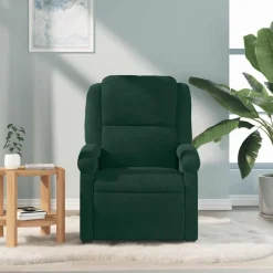 Fauteuils Et Chaises-vidaXL Fauteuil de massage inclinable velours Vert foncé