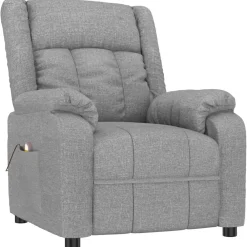 Fauteuils Et Chaises-vidaXL Fauteuil de massage Tissu Gris clair
