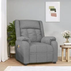 Fauteuils Et Chaises-vidaXL Fauteuil de massage Tissu Gris clair