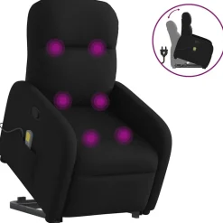 Fauteuils Et Chaises-vidaXL Fauteuil de massage inclinable Tissu Noir