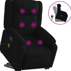 Fauteuils Et Chaises-vidaXL Fauteuil de massage inclinable Tissu Noir