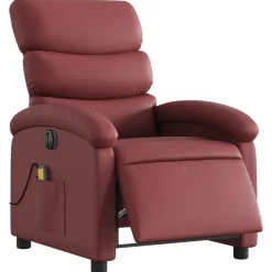 Fauteuils Et Chaises-vidaXL Fauteuil de massage inclinable électrique Rouge bordeaux
