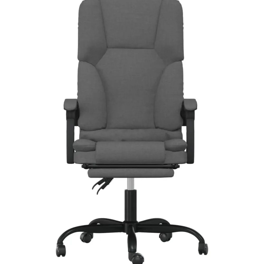 Meubles De Bureau-vidaXL Fauteuil de massage inclinable de bureau Tissu Gris foncé