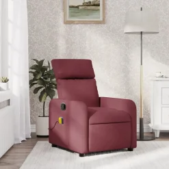 Fauteuils Et Chaises-vidaXL Fauteuil de massage inclinable Tissu Rouge bordeaux