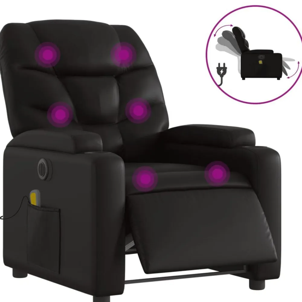 vidaXL Fauteuil de massage inclinable électrique similicuir