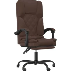 Meubles De Bureau-vidaXL Fauteuil de massage inclinable de bureau Similicuir Marron