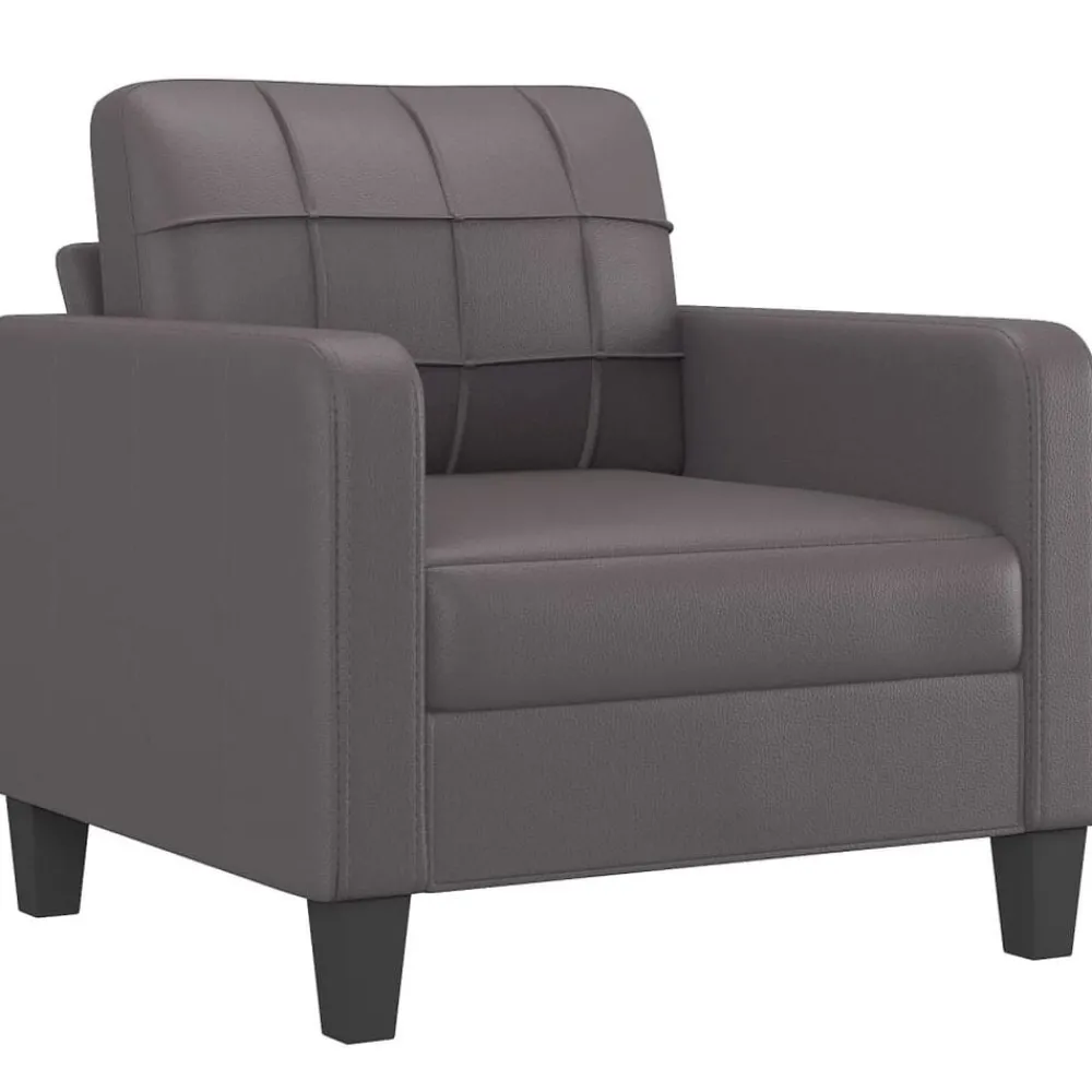 Canapés-vidaXL Fauteuil 60 cm Similicuir Gris