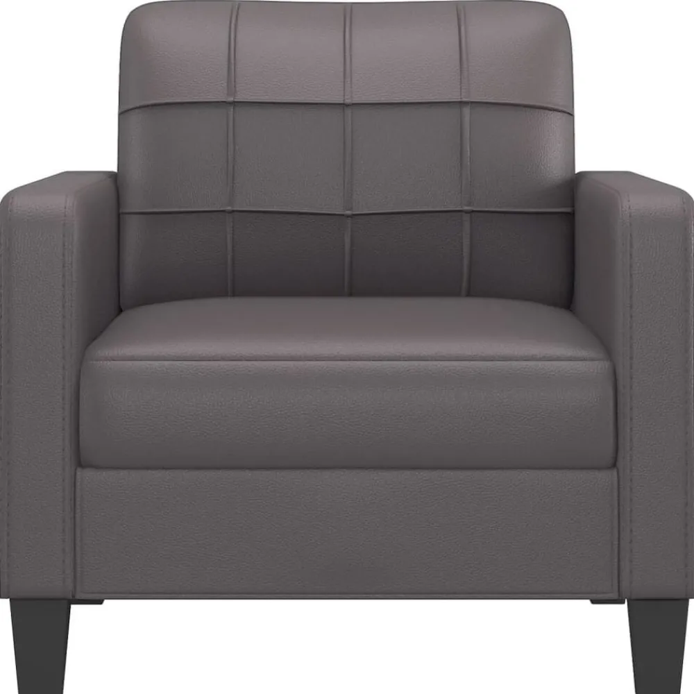 Canapés-vidaXL Fauteuil 60 cm Similicuir Gris