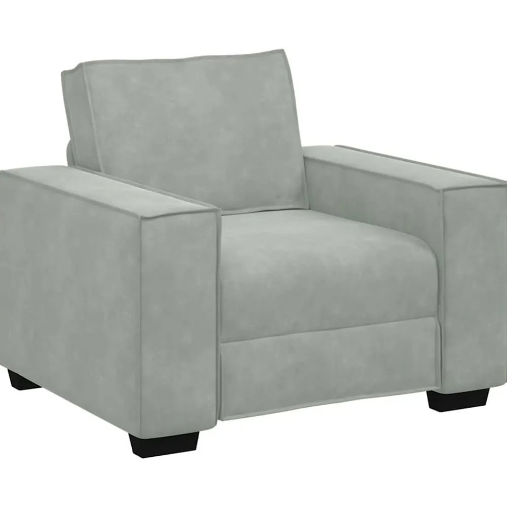 Canapés-vidaXL Fauteuil 100x78x84 cm Velours Gris clair