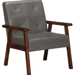 Fauteuils Et Chaises-vidaXL Fauteuil cuir véritable Gris