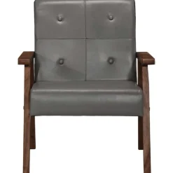 Fauteuils Et Chaises-vidaXL Fauteuil cuir véritable Gris