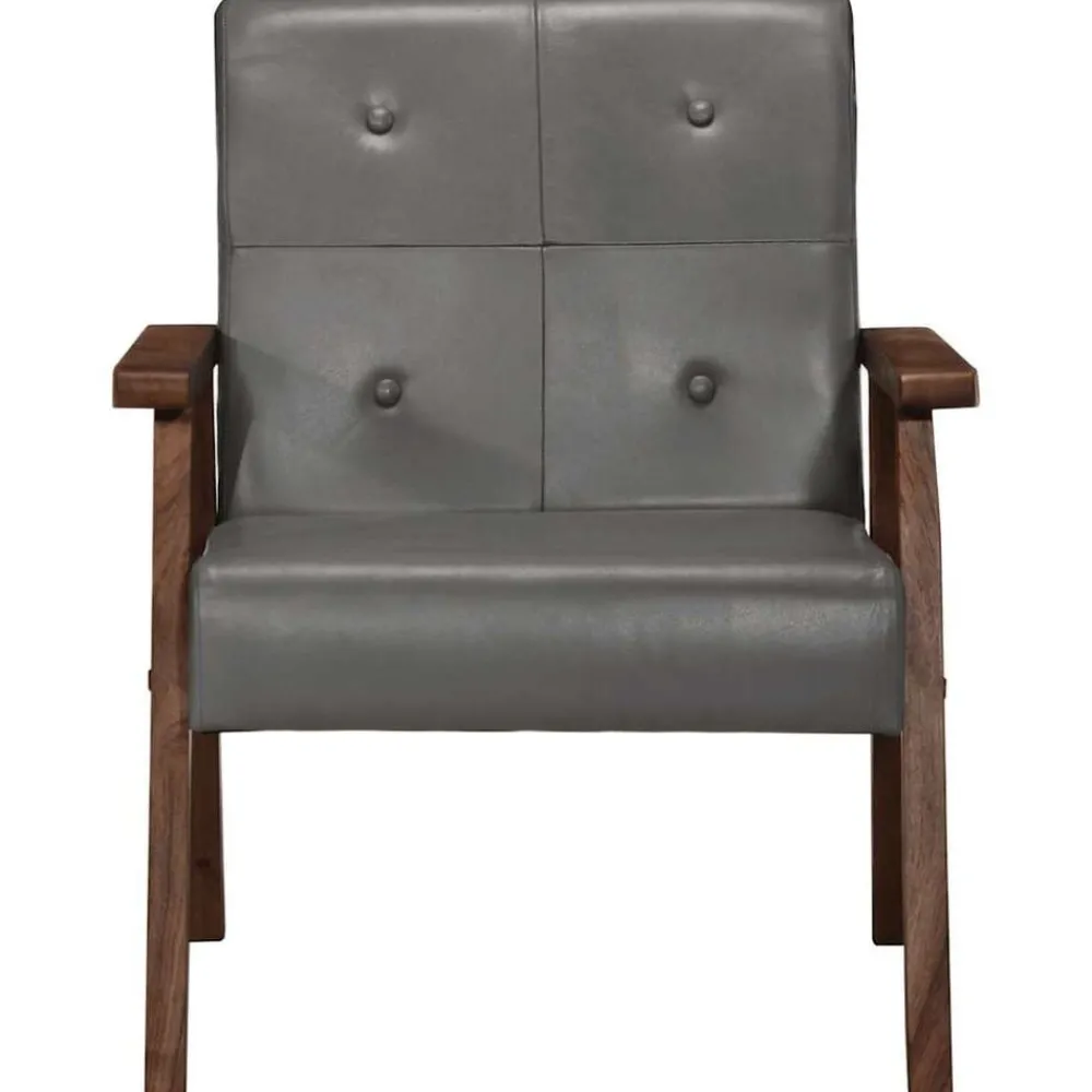 Fauteuils Et Chaises-vidaXL Fauteuil cuir véritable Gris