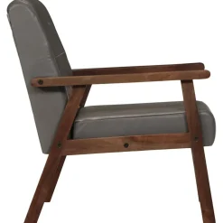 Fauteuils Et Chaises-vidaXL Fauteuil cuir véritable Gris