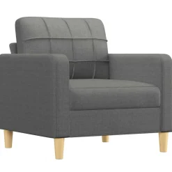 Canapés-vidaXL Fauteuil 60 cm Tissu Gris foncé