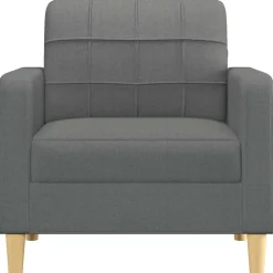 Canapés-vidaXL Fauteuil 60 cm Tissu Gris foncé