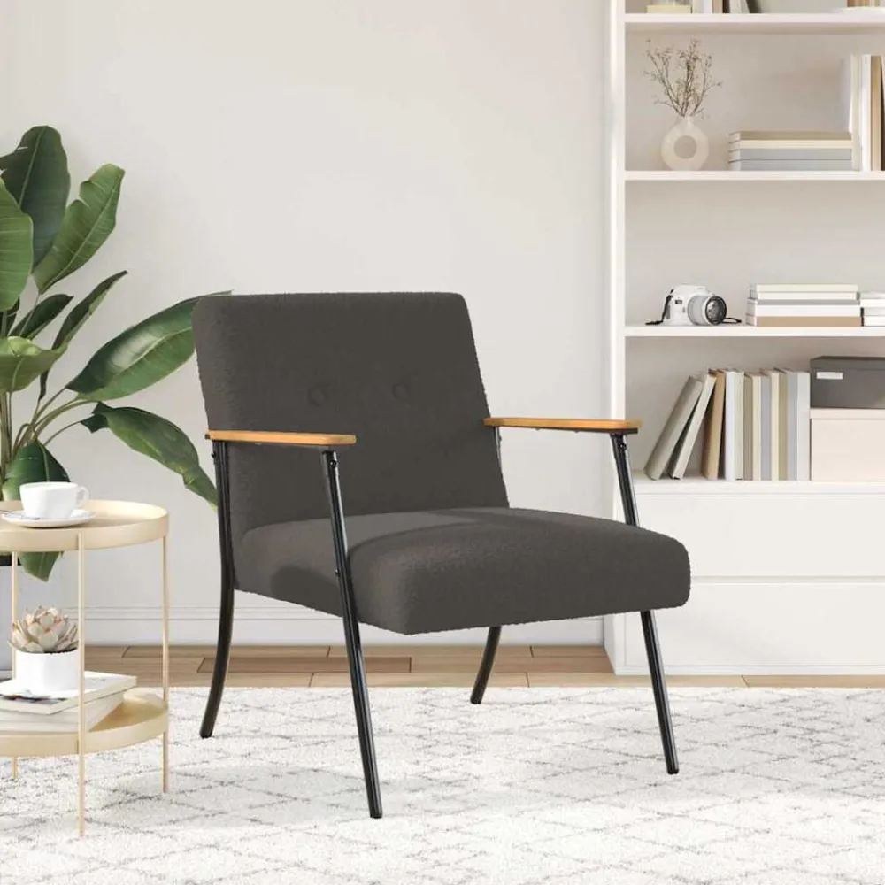 vidaXL fauteuil Tissu ressemblant à de la laine bouclée