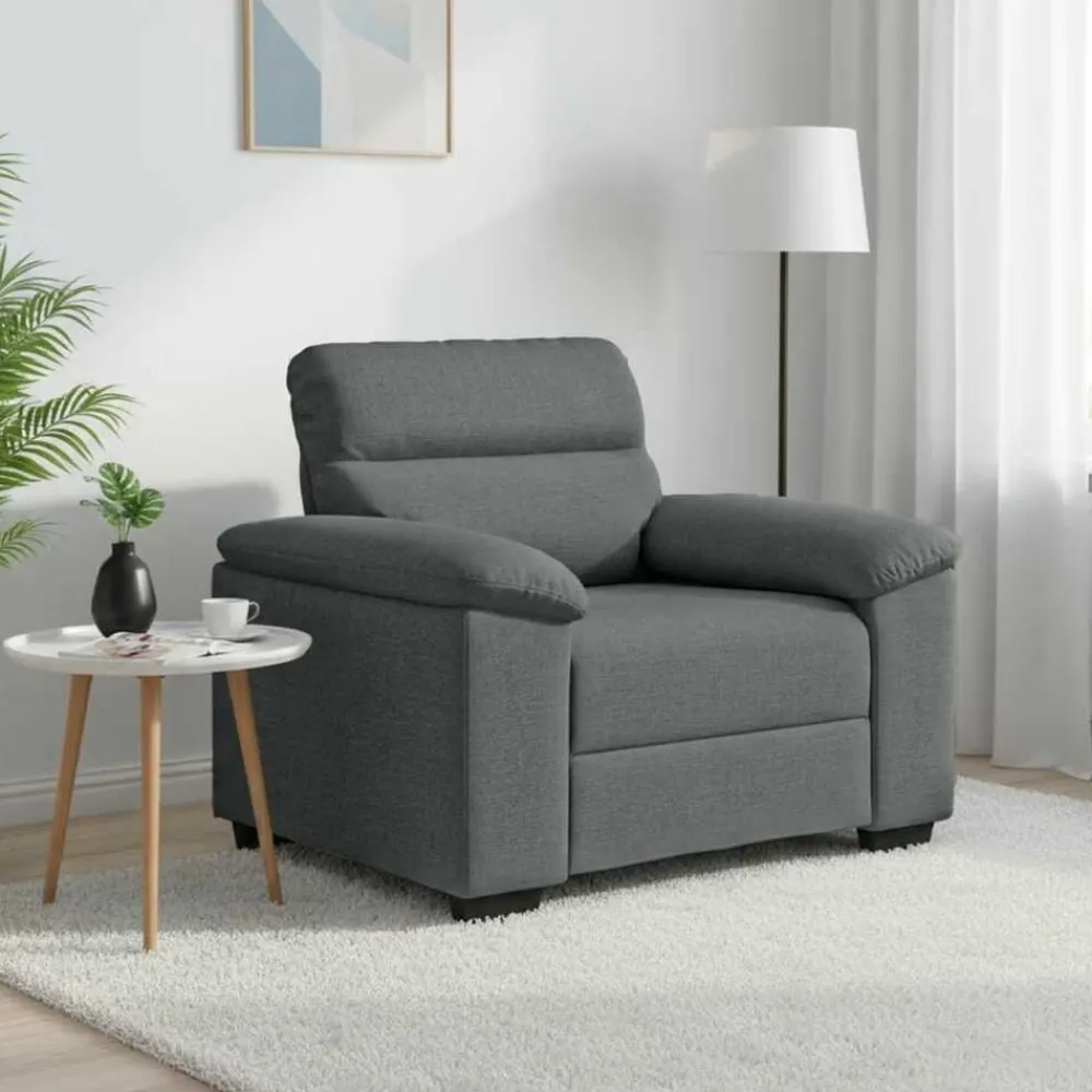 Canapés-vidaXL Fauteuil 100x81x84 cm tissu Gris foncé