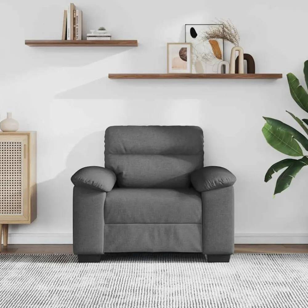 Canapés-vidaXL Fauteuil 100x81x84 cm tissu Gris foncé