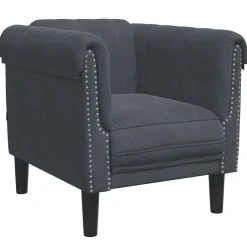 Canapés-vidaXL Fauteuil velours Gris foncé