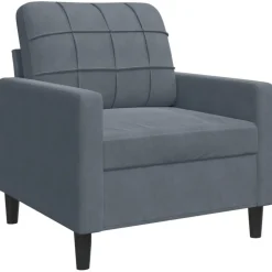 Canapés-vidaXL Fauteuil 60 cm Velours Gris foncé