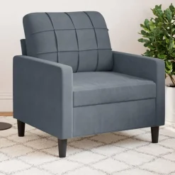 Canapés-vidaXL Fauteuil 60 cm Velours Gris foncé