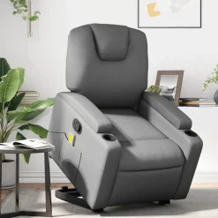Fauteuils Et Chaises-vidaXL Fauteuil inclinable de massage Similicuir Gris