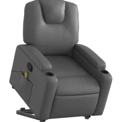 Fauteuils Et Chaises-vidaXL Fauteuil inclinable de massage Similicuir Gris