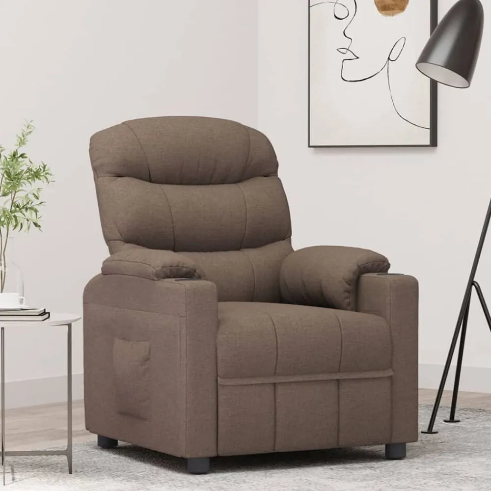 Fauteuils Et Chaises-vidaXL Fauteuil inclinable Taupe Tissu