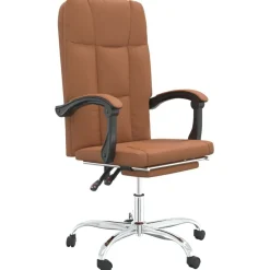 Meubles De Bureau-vidaXL Fauteuil inclinable de bureau Similicuir Marron