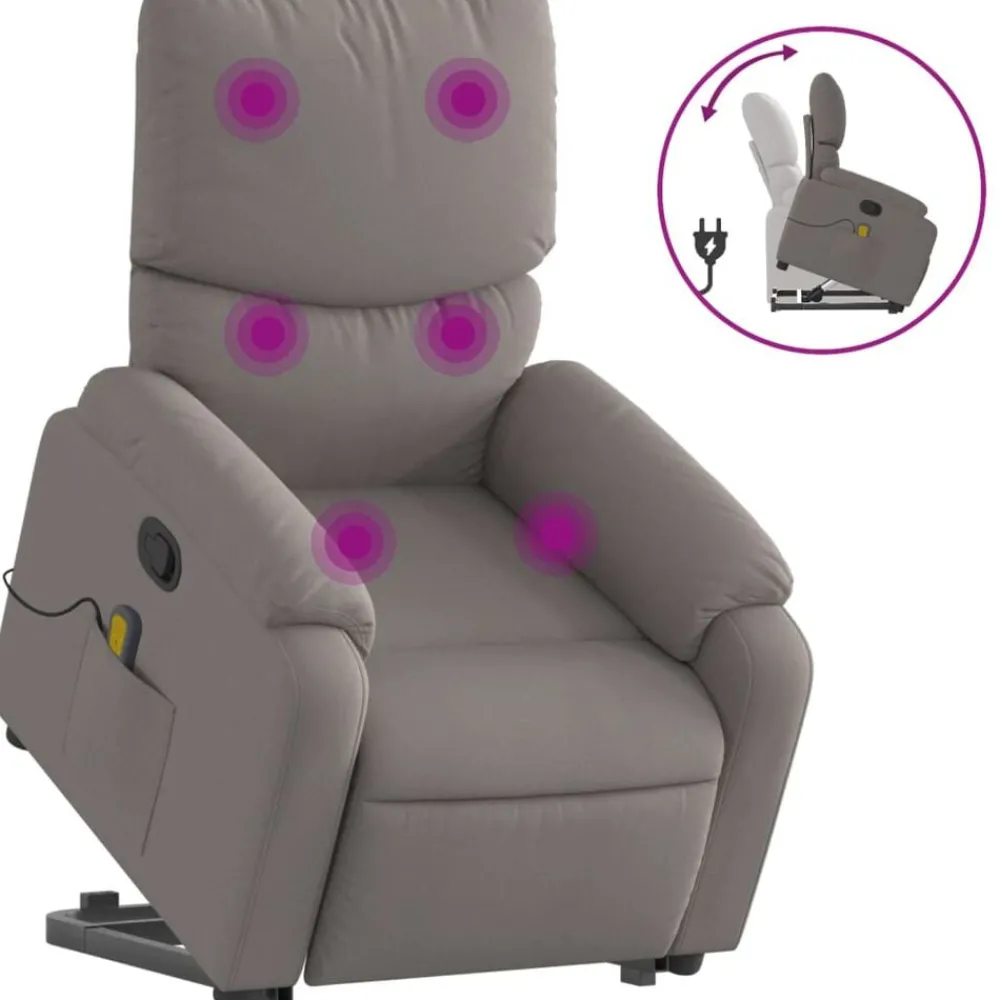 vidaXL Fauteuil inclinable de massage Tissu