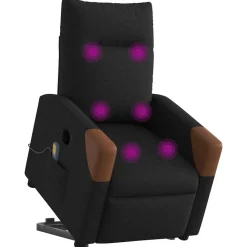 Fauteuils Et Chaises-vidaXL Fauteuil inclinable de massage électrique Tissu Noir