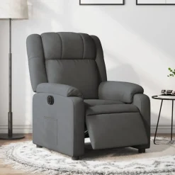 Fauteuils Et Chaises-vidaXL Fauteuil inclinable électrique Tissu Gris foncé