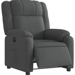 Fauteuils Et Chaises-vidaXL Fauteuil inclinable électrique Tissu Gris foncé