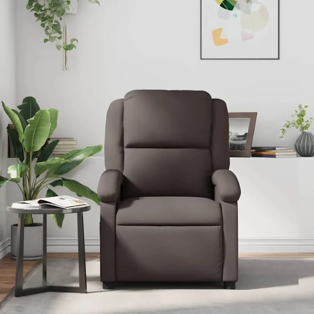 Fauteuils Et Chaises-vidaXL Fauteuil inclinable de massage cuir véritable Marron foncé
