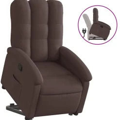 Fauteuils Et Chaises-vidaXL Fauteuil inclinable tissu Marron foncé