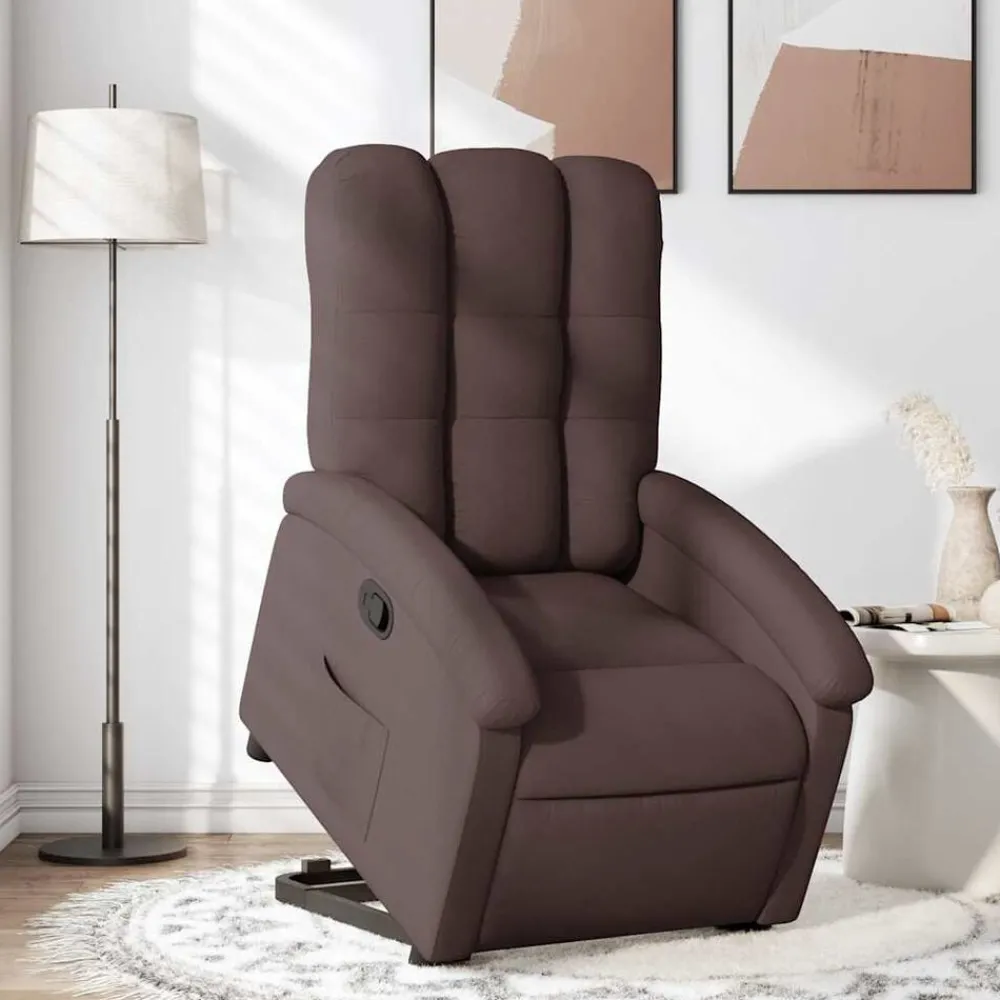 Fauteuils Et Chaises-vidaXL Fauteuil inclinable tissu Marron foncé