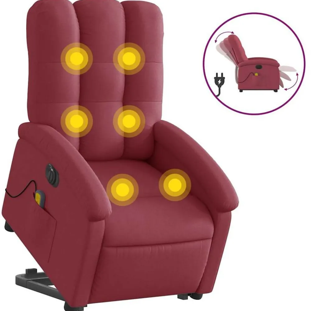 vidaXL Fauteuil inclinable de massage électrique Tissu