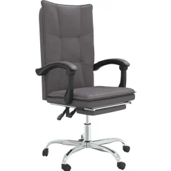 Meubles De Bureau-vidaXL Fauteuil inclinable de bureau Similicuir Gris