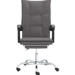 Meubles De Bureau-vidaXL Fauteuil inclinable de bureau Similicuir Gris