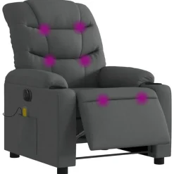 vidaXL Fauteuil inclinable de massage électrique tissu