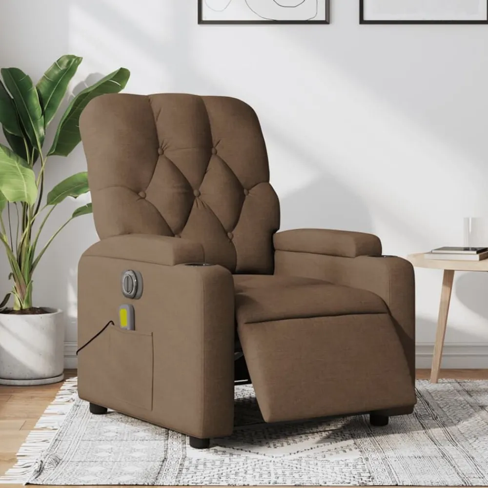 vidaXL Fauteuil inclinable de massage électrique tissu
