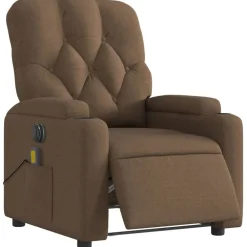 vidaXL Fauteuil inclinable de massage électrique tissu