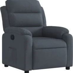 Fauteuils Et Chaises-vidaXL Fauteuil inclinable Velours Gris foncé
